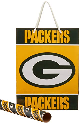Preisvergleich Produktbild FOCO Green Bay Packers Geschenk Tüte / Geschenkpapier, 2 Pack