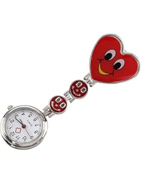 Design Krankenschwesteruhr Damenuhr - SODIAL(R) Smiley Herz Design Krankenschwesteruhr Quarzuhr Damenuhr Taschenuhr...
