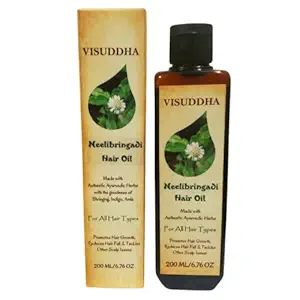 VISUDDHA Natural Neelibhringadi Hair Oil -200ml- For Hair Growth and Hairfall Control -Suitable for all Hair Types- Ayurvedic Formulation