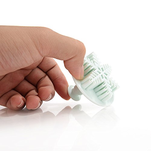 LIHAO Schneeflocken Ausstecher Fondant 3tlg Ausstechformen Auswerfer Stempel Tortendeko - 5