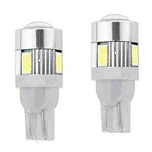 AllExtreme EXT106W Universal T10 LED Parking Light 6 SMD Super Bright Interior Pilot License Plate Dome Indicator Lamp Bulb for Car Bike and Motorcycle (2W, White, 2 PCS)