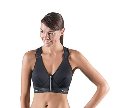 Zsport Zbra Silver Soutien-gorge de sport Femme Noir FR : 95D (Taille Fabricant : 95D)