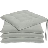 Gräfenstayn® 4er-Set Sitzkissen 40x40x3cm mit Haltebändern für Indoor und Outdoor mit Öko-Tex Siegel - (Anthrazit) Gräfenstayn® 4er-Set Sitzkissen 40x40x3cm mit Haltebändern für Indoor und Outdoor mit Öko-Tex Siegel - (Anthrazit)