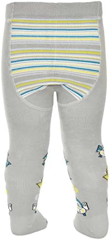TUPTUSIE Baby Boys Cotton Tights Ash Grey Happy Cars E2E (56-62cm (0-6 Months), Ash Grey)