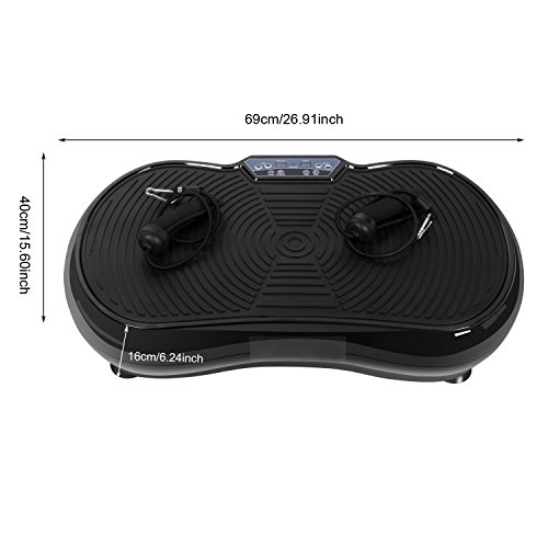 AMDirect mobile Vibrationsplatte, platzsparend, Fitnessstation, 2 Fitnessbänder, Vibrationstrainer mit großer rutschsicheren Trainingsfläche, 99 unterschiedliche Geschwindigkeiten - 5