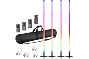 4X Intimidation ILLUMATUBE DJ LED Colour Stick Light Battery inc Remote WiFi App