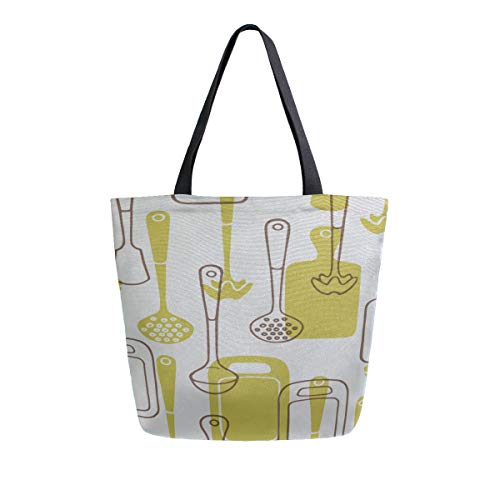 Preisvergleich Produktbild Küche Kochwerkzeug Tragbare Große Doppelseitige Casual Leinwand Tragetaschen Handtasche Schulter Wiederverwendbare Einkaufstaschen Reisetasche Für Frauen Männer Lebensmittelgeschäft Reise