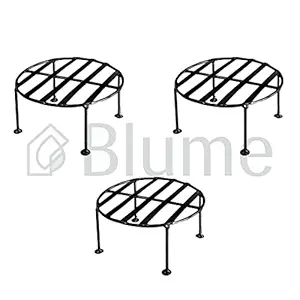 Blume Round Ring Legs Plant Stand for Indoor & Outdoor Pot, Premium Metal Pot Stand for Plants | Flower Stand for Home Garden, Balcony Living Room Decor | Gamla Stand - Set of 3
