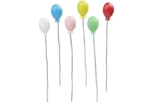 MIAMIXA Miniaturen für Puppenhäuser und Wichtelstuben oder Geschenkgutscheine · DIY Miniwelt · Luftballons 1,6 x 2,4 cm 6-teilig