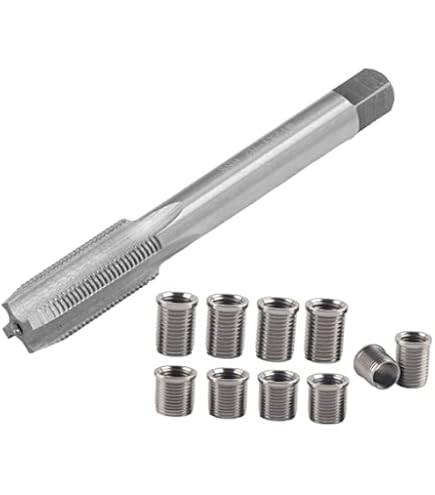 Kit di Attrezzi per la Riparazione della Filettatura della Candela, 16 Pezzi 14 Mm X 1,25 M16 Set di Maschi per Viti e Filettature con Custodia