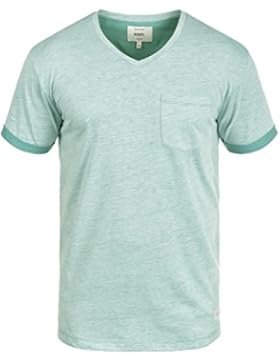 REDEFINED REBEL Moses Herren T-Shirt V-Ausschnitt mit Brusttasche Melange