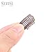 Neitsi® 50PCS Clip for Hair Extensions Wigs I SHAPE U SHAPE Metal Hair Snap Clips DIY (Brown#, I shape--2.3cm)