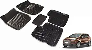 Auto Hub EVA, Plastic 3D Car Foot Mats Compatible for Ecosport (Model : 2014-2019) - Black