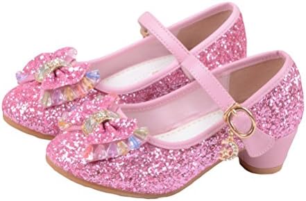 JTENGYAO Baby Girls Princess Shoes Glitter Dance Shoes Buckle Strap High Heels