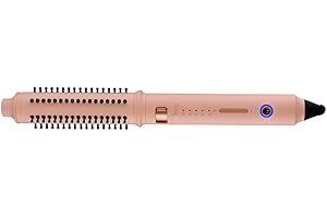 MD LONDON. mdlondon Wave Heated Barrel Brush (Blush) Hot Brush for Short Hair or Long Hair, Hot Hair Brush with 5 Heats + Retractable Bristles, Heated Round Brush - Genuine mdlondon Hair Styling Appliances