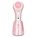 KINGDOMCARES Ultrasonic Waterproof Facial Cleansing Brush Rechargeable Exfoliating Microdermabrasion Face Brush Deep Cleaning Skin and Body Scrubbing Facial Massager with 3 Speeds 2 Brush Heads Pink