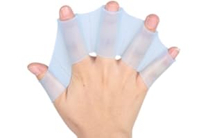 Broadfashion Silicone Hand Swimming Fins Flippers Swim Palm Finger Webbed Gloves Paddle (L (for men))