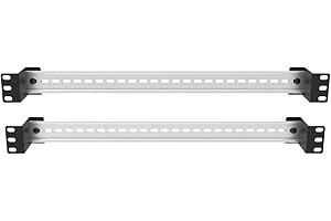 HQYing 2 Pack of DIN Rail Mounting Bracket- 19 Inch Rack Mount DIN Rail Kit- Rack Ears DIN Rail Slotted Alumnium Alloy Oxidation Length 17 Inch x W idth 35mm x Height 7.5 mm (2)