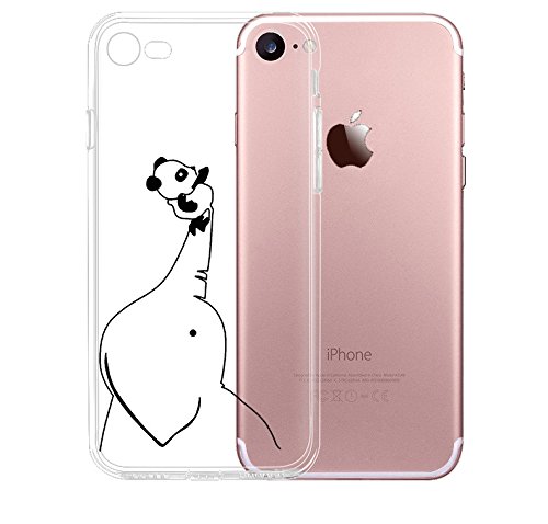 iPhone 7 Case, UCMDA Transparent Soft Gel TPU Clear Silicone Cover
Bumper with Cute Pattern, [Shock-Absorption] [Anti-Scratch] [Precision
Fit] Protective Back Shell for Apple iPhone 7 (4.7 inch), Panda &
Elephant
