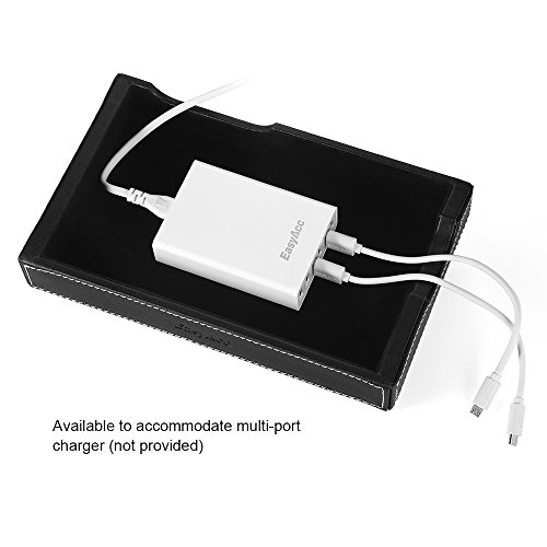 EasyAcc Ladestation Ladedock für Diverse Geräte aus Schwarzem PU Leder für iPhone 7 / 6 / 6 Plus, iPad Mini 4, iPad Pro 12.9, iPad Air 2, Samsung Galaxy S8 S8 Plus Tab A 9.7, Tab s2 9.7, MacBook Air, Smartphones und Tablets - 6