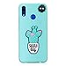 Produktbild Everainy Kompatibel für Huawei Honor 10 Lite Hülle Silikon Bumper Gummi Neu Cover Hüllen für Huawei Honor 10 Lite Handyhülle Stoßfest TPU Stoßstange Candy Farbe Schutzhülle (Hellblau/Kaktus)