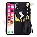 Produktbild JDIWS Kompatibel mit Apple iPhone X & XS (5,8" Zoll) Hülle, Silikon Feni Big Eyes Luxus case, mit farbigen Nieten und Anhänger, Designer, Design, Stylisches Case Cover, Handyhülle, Schutz, matt