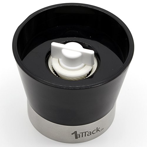 Pfeffermühle Salzmühle Gewürzmühle SET (2 STück) unbefüllt mit Keramik Mahlwerk – Echtglas Behälter (kein Acrylglas) – 200ml – Höhe 19cm – schwarz - 6