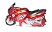 Produktbild rotes Glühpunkt Sturmfeuerzeug mit Deckel in Form eines MOTORRADES mit LED-"Scheinwerfer-" Licht & grüner Glühpunkt-Flamme, ca. 7x4x2cm groß (rotes Motorrad-Sturmfeuerzeug, LED-Licht & grünem Glühpunkt-Feuer)