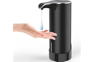 MerKioo Soap Dispenser Automatic - Touchless Hand Soap Dispenser 5 Levels Adjustable with IR Sensor USB Rechargeable Electric Liquid Soap Dispenser Waterproof 450ml for Kitchen Bathroom Hotel