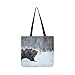 Produktbild Braunbär zu Fuß in den Schnee Canvas Tote Handtasche Schultertasche Crossbody Taschen Geldbörsen für Männer und Frauen Einkaufstasche