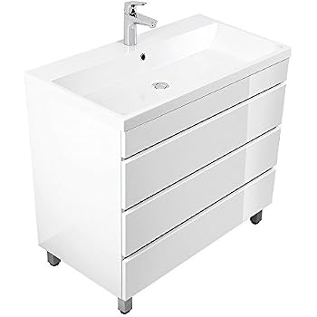 Einfaches Badezimmermoebel Weiss Unterschrank Freistehend
