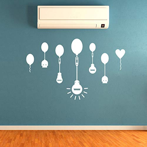Preisvergleich Produktbild Sgbfz Abnehmbare Ballon Glühbirne Wandaufkleber Vinyl Kunst Hintergrund Kinderzimmer Wohnkultur Diy Wandbild