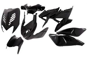 Trimset för Yamaha Aerox/MBK Nitro, svart, metallisk, 8 delar