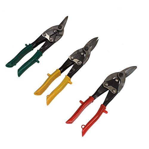 3 tlg. 250mm GERADE LINKS RECHTS BLECHSCHERE METALLSCHERE FIGURENSCHERE KLEMPNER SCHERE SET