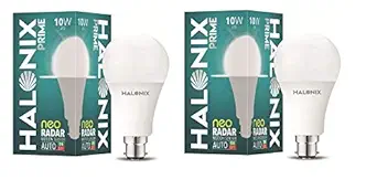 Halonix 10W B22 LED White Motion Sensor Bulb, Pack of 2