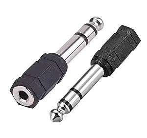 NEXT GEEK (PACK OF 2) 3.5mm Female to 6.5mm Male Headphone Audio Stereo Adapter Plug Converter Jack for Electric Guitar, Amplifier, Piano, Keyboard, etc