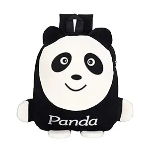 Blue Tree Cute Kids Backpack Toddler Bag Plush Animal Cartoon Mini Travel Bag for Baby Girl Boy 1-6 Years (Black-Panda)