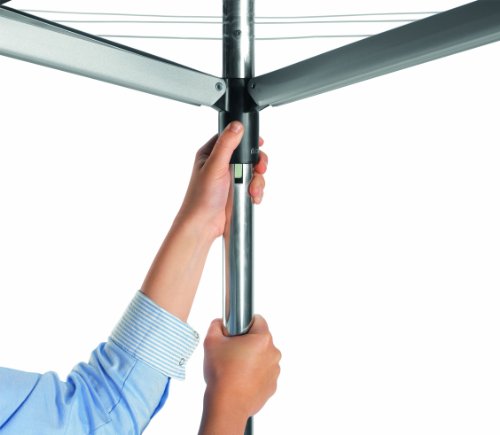 Brabantia 100260 Lift-O-Matic 60 M – 50 mm Rohr mit Kunststoff-Bodenhülse, Hülle und Wäscheklammerbeutel - 7
