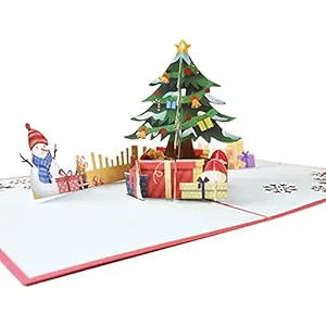 WorldCare 3D Pop Up Christmas Cards Greeting Holiday Cards with Envelope Xmas Decoration Ornament Xmas Tree Snow Pattern Cards New Year Holiday Festivals Gift-CS-A-125379
