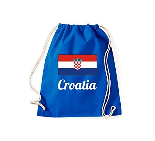 ShirtInStyle Gym Sack Turnbeutel Ländersack Croatia Kroatien Farbe Royal