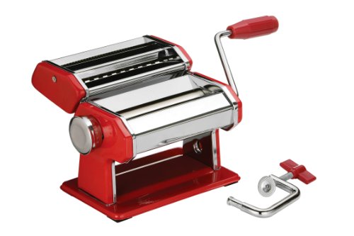 Premier Housewares Nudelmaschine mit Stahlkorpus in Chrom und Rot