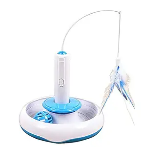 Pets Empire Cat Teasing Toy, Electric Mute Training Cat Toy Kitten Rotating Teaser Feather, Fun Playing Interactive Smart Game Pet Toy (Cat Teasing Toy)