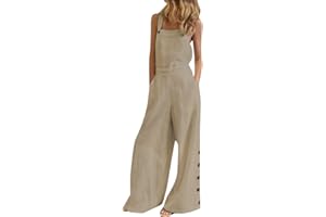 Minetom Donna Casual Elegante Salopette Lunga Tasche Stampa Floreale Ragazza Overall Baggy Jumpsuit Playsuit Pantaloni Gamba Larga