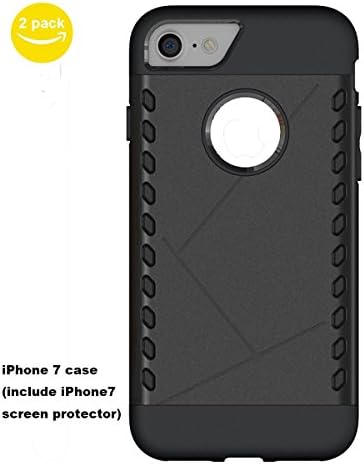 RUITAI iPhone 7 Case , Armor Protection Defense iPhone7 Back Cover Case Shield Armor With iPhone7 Screen Protector for Apple iPhone 7 (Black) (Black)
