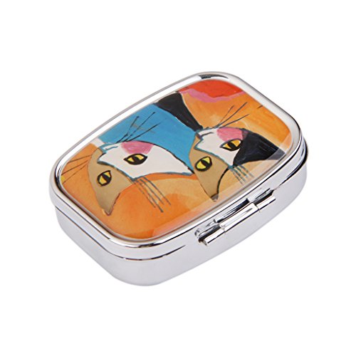 Paare Katzen Kitty-Pille-Kasten-Kasten Aufbewahrungsbehälter Mit Innenspiegel - 3