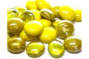 HOBBY ISLAND MOSAICS Glass Mosaic Tile Nuggets Yellow Mix Rounded Gems