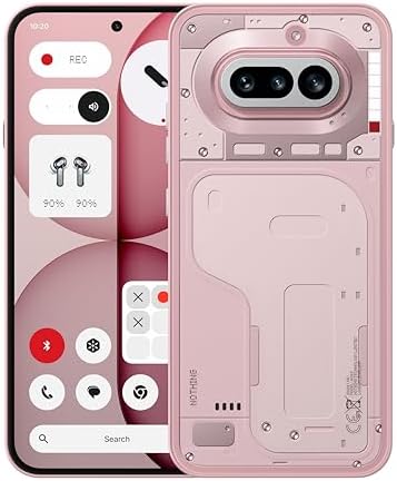 Nothing Phone (4a) - Tripla Fotocamera 50MP, Ultra Zoom 70x, Smartphone Trasparente, Batteria Lunga Durata, Ricarica Rapida 50W, AMOLED 120Hz, Glyph Bar, 12GB+256GB - Rosa