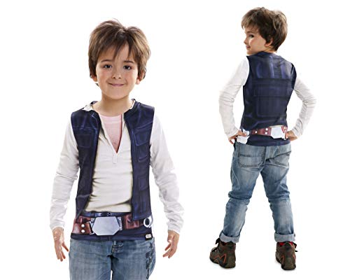 Disfraz Camiseta de Star Wars Han Solo Original de Carnaval para niño de 8-10 años de Microfibra - LOLAhome