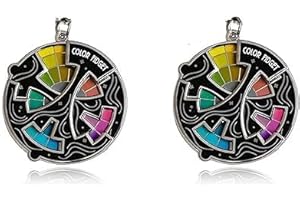 EUNMSI Color Fidget Enamel Pin, Color Fidget Wheel for Artists,20-Hue Colo r Wheel Spinner,Creative Color Fidget Wheel Lapel Pins Relieve Stress,Quickly Identify Tonal Relationships (2 pcs)