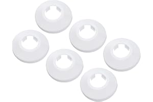 PATIKIL Water Pipe Cover Decoration Fit 0.98"/25mm, 6Pcs Flange Water Pipe PP Plastic Escutcheon Plate Collar Drain Line Cover Radiator for Wall Pipe Tube Decor, White